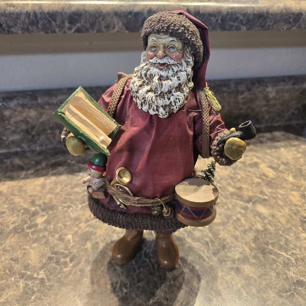 Vintage Paper Mache Santa Claus Father Christmas Toy Maker Figure Taiwan 90's
